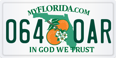 FL license plate 0640AR