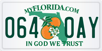FL license plate 0640AY