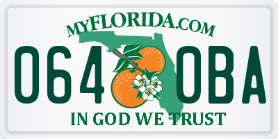 FL license plate 0640BA