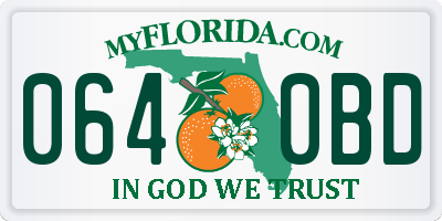 FL license plate 0640BD