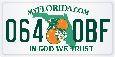 FL license plate 0640BF