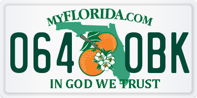FL license plate 0640BK