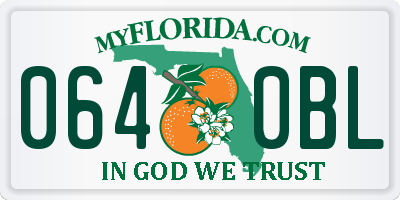 FL license plate 0640BL