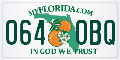 FL license plate 0640BQ