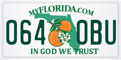 FL license plate 0640BU