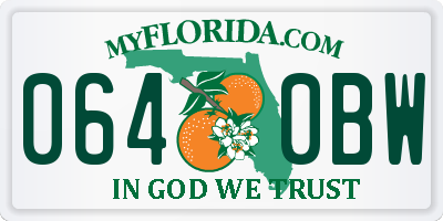 FL license plate 0640BW