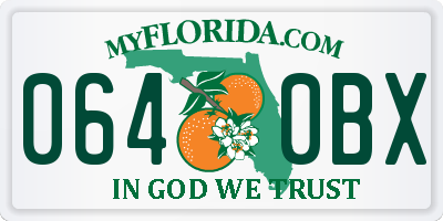 FL license plate 0640BX