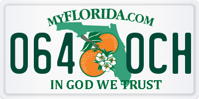 FL license plate 0640CH