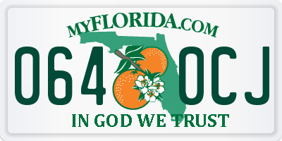 FL license plate 0640CJ