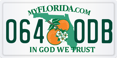 FL license plate 0640DB