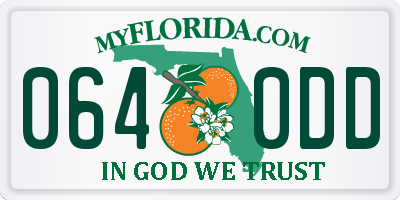 FL license plate 0640DD