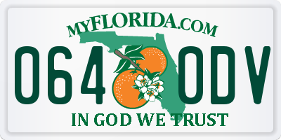 FL license plate 0640DV