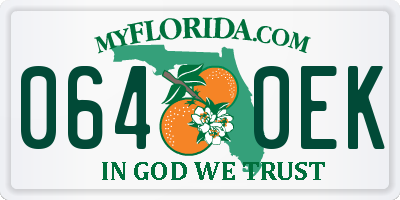 FL license plate 0640EK