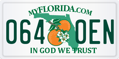 FL license plate 0640EN