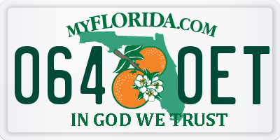 FL license plate 0640ET
