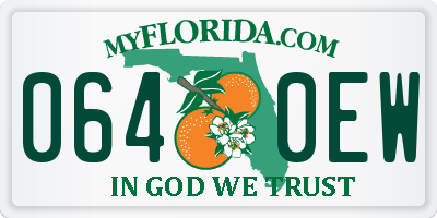 FL license plate 0640EW