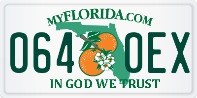FL license plate 0640EX
