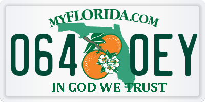 FL license plate 0640EY