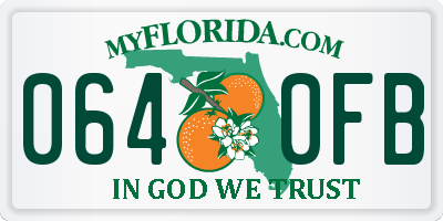 FL license plate 0640FB