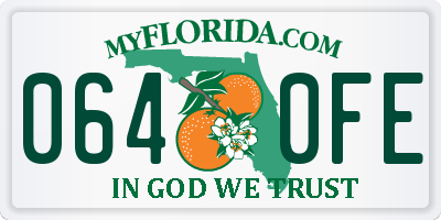 FL license plate 0640FE