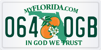 FL license plate 0640GB