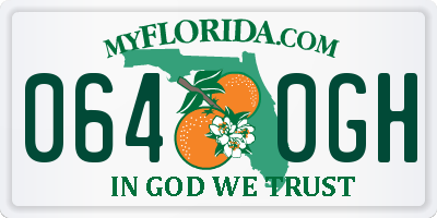 FL license plate 0640GH
