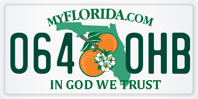 FL license plate 0640HB