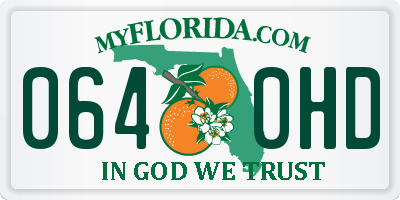 FL license plate 0640HD