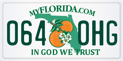 FL license plate 0640HG