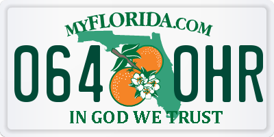 FL license plate 0640HR