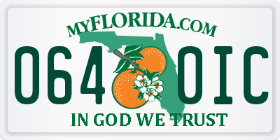 FL license plate 0640IC