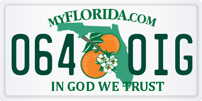 FL license plate 0640IG