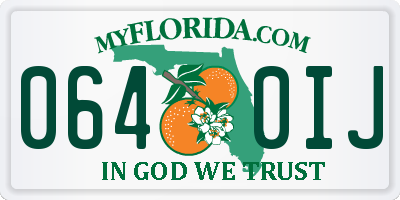 FL license plate 0640IJ