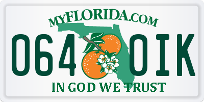 FL license plate 0640IK