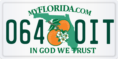 FL license plate 0640IT