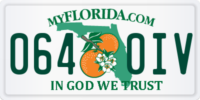 FL license plate 0640IV
