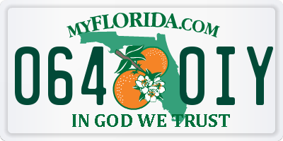 FL license plate 0640IY
