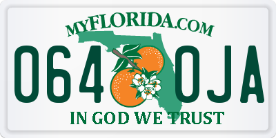 FL license plate 0640JA