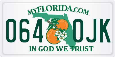 FL license plate 0640JK