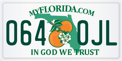 FL license plate 0640JL