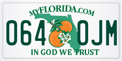 FL license plate 0640JM
