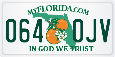 FL license plate 0640JV