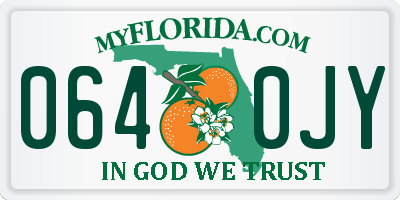 FL license plate 0640JY