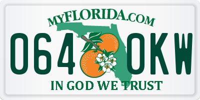 FL license plate 0640KW