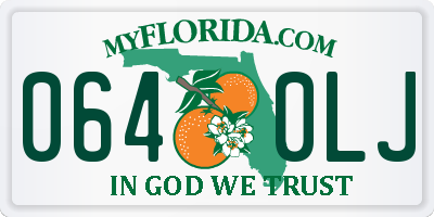 FL license plate 0640LJ