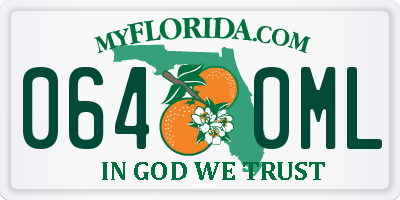 FL license plate 0640ML