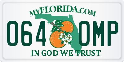 FL license plate 0640MP