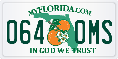 FL license plate 0640MS