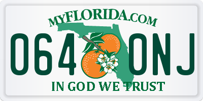 FL license plate 0640NJ