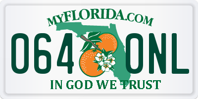 FL license plate 0640NL